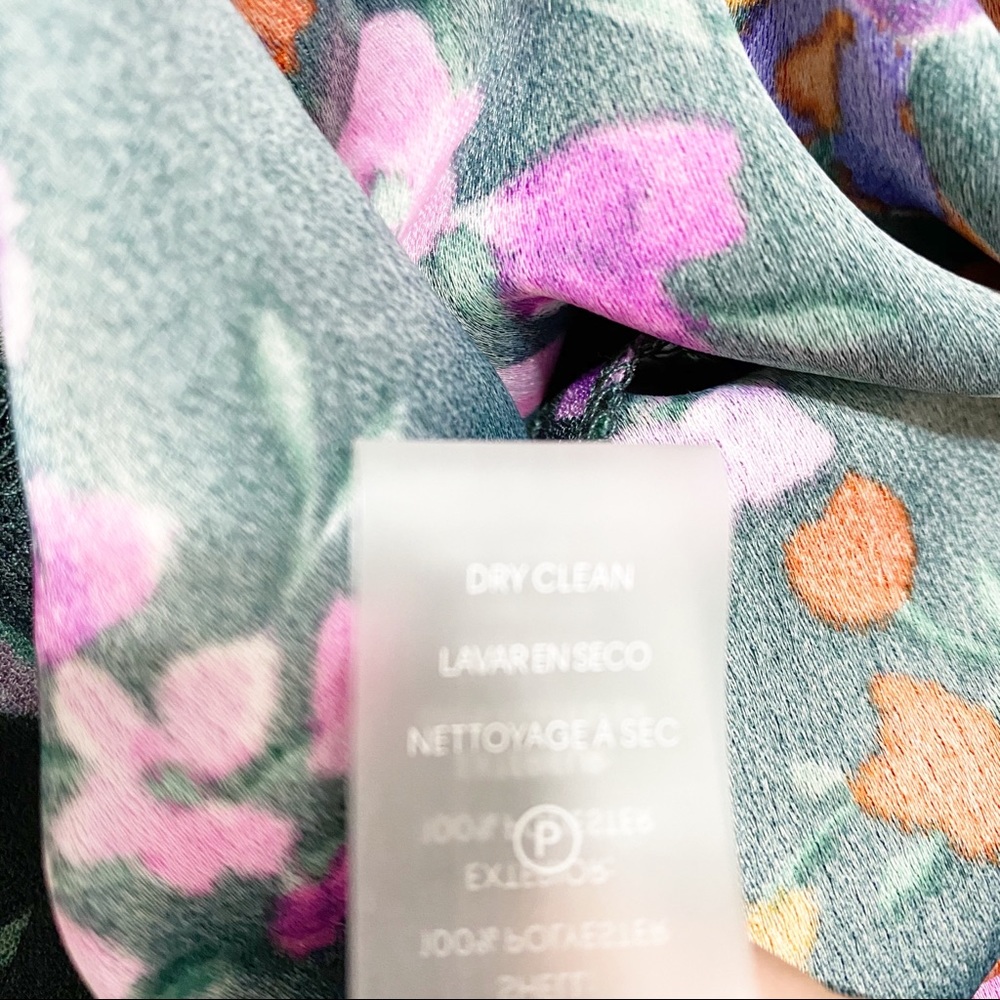 NEW Calvin Klein Floral Print Faux Wrap Dress - Picture 12 of 15